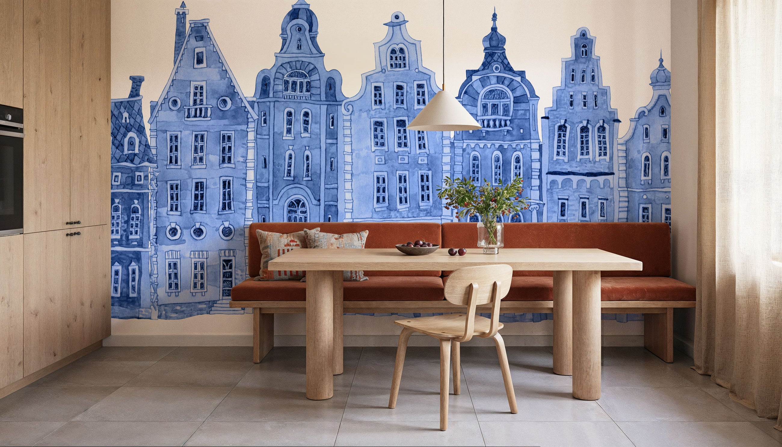 Blue Amsterdam Mural Wallpaper