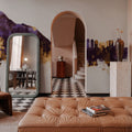 Gibraltar Skyline Purple & Gold Mural Wallpaper - room preview 06