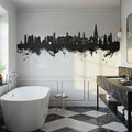 Isle of Wight England Skyline Black & White Mural Wallpaper - room preview 06