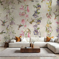 Hummingbirds and Violets Mural Wallpaper - room preview 06