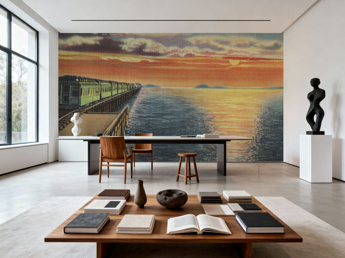 Greetings From Train Sunset Mural Wallpaper - room preview 06