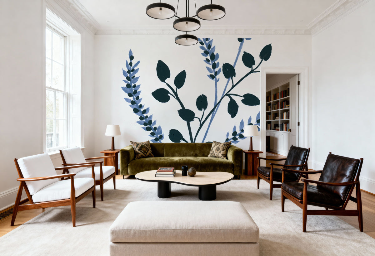 French Country Botanicals I Mural Wallpaper - room preview 06