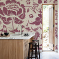 Floral Toile I Berry Mural Wallpaper - room preview 06