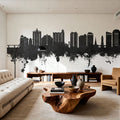 Sarasota Florida Skyline Black & White Mural Wallpaper - room preview 06