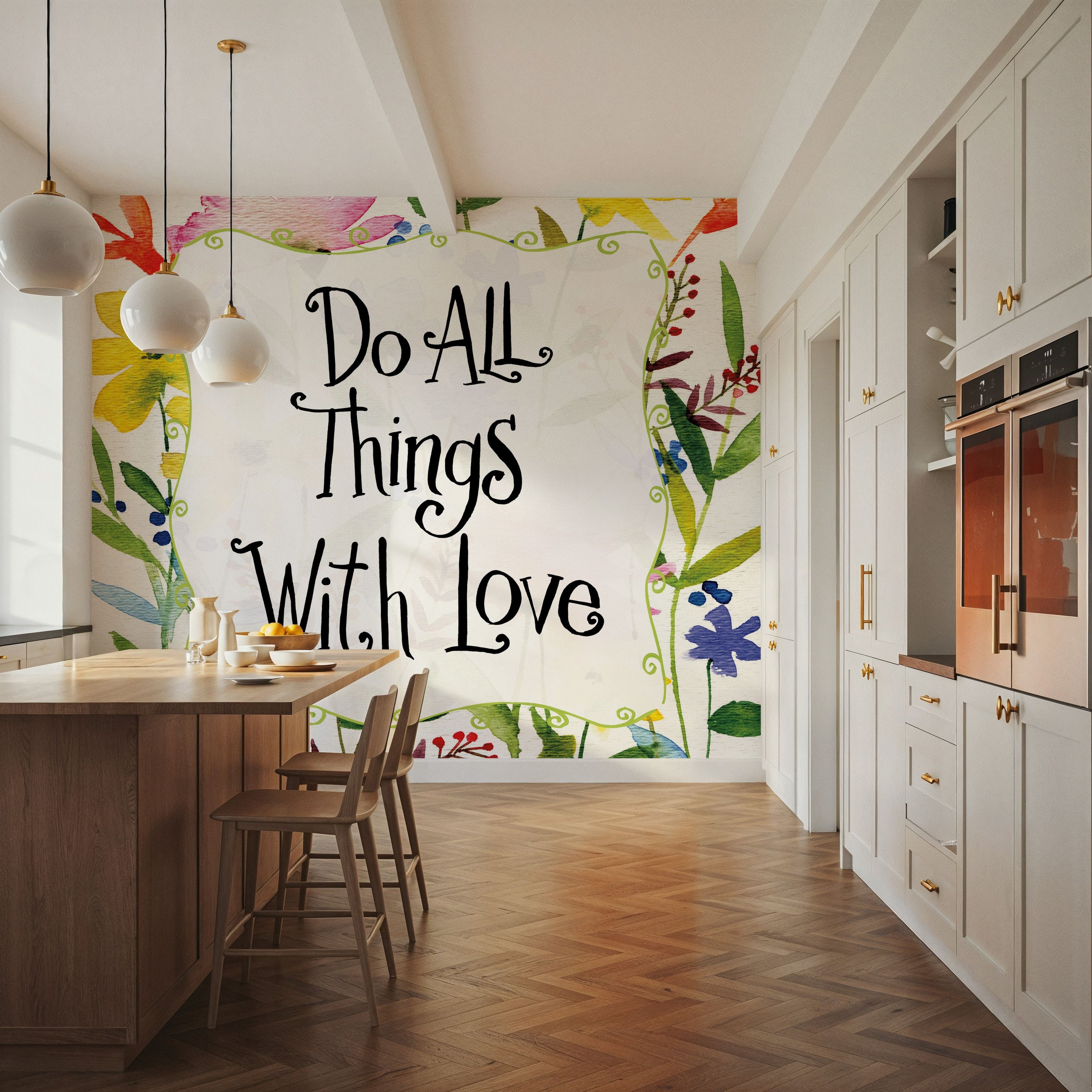 Do All Things with Love Mural Wallpaper