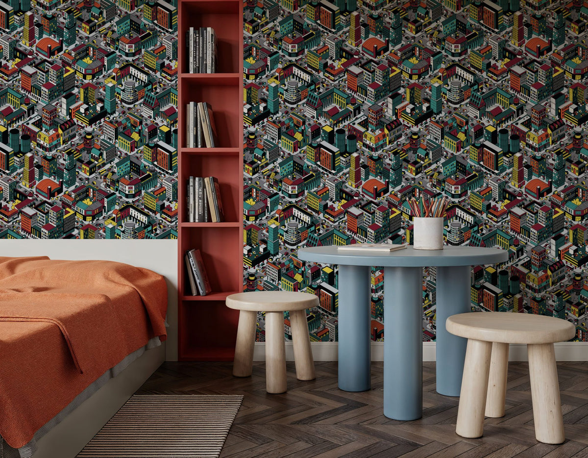 Straight Streets Mural Wallpaper - room preview 06