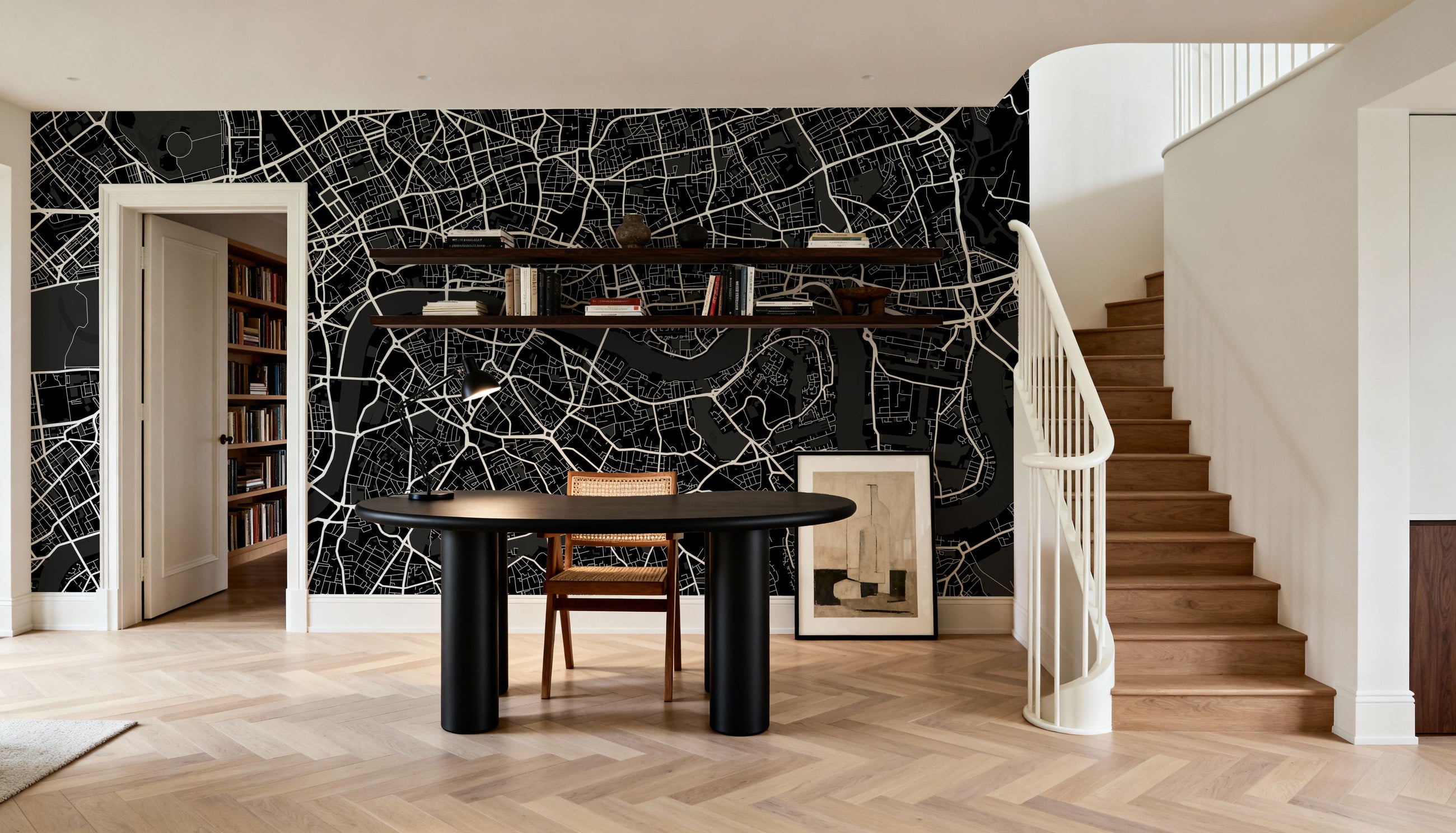 Central London Black Mural Wallpaper