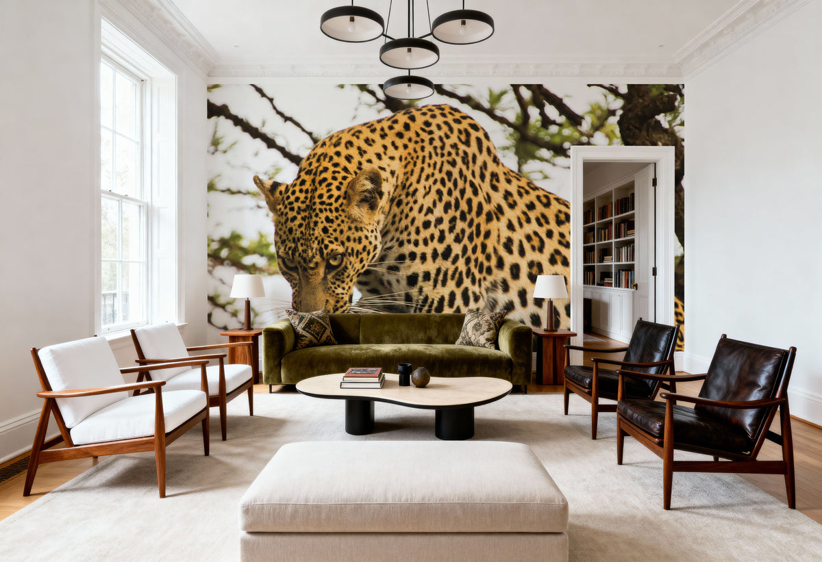 Leopard After Lunch Mural Wallpaper - room preview 06