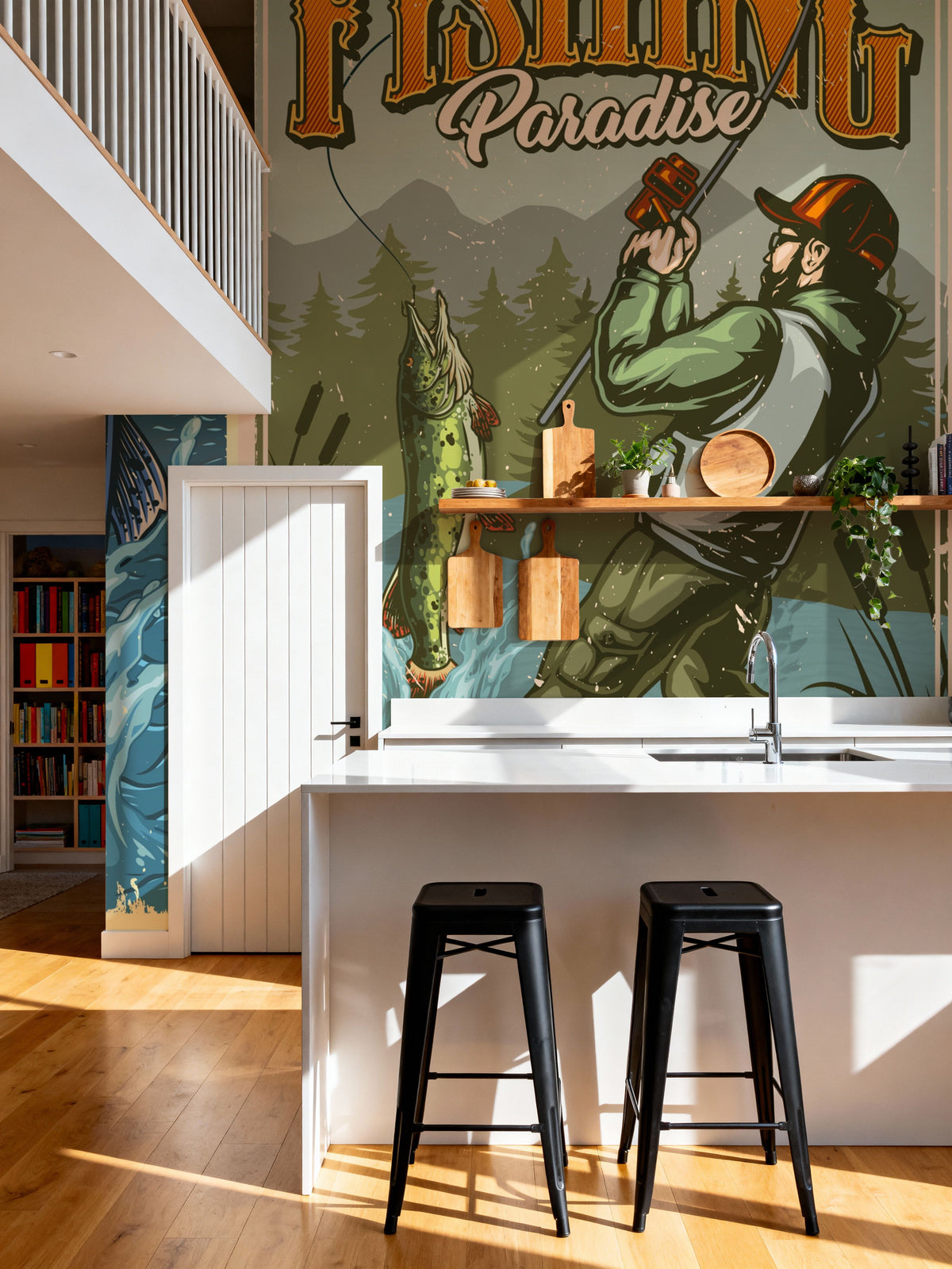 Fishing Posters Mural Wallpaper - room preview 06