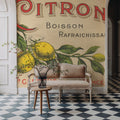 Lemon Label Mural Wallpaper - room preview 06