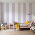 Circus Stripes, Lavender Mural Wallpaper - room preview 06