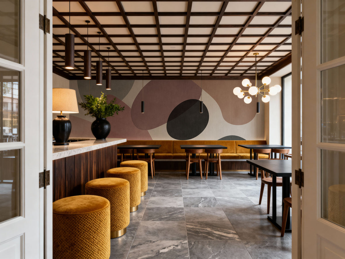 Lava Shapes, Rose Mural Wallpaper - room preview 06