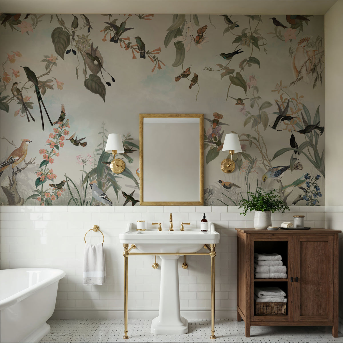 Birds Nectar Mural Wallpaper - room preview 06