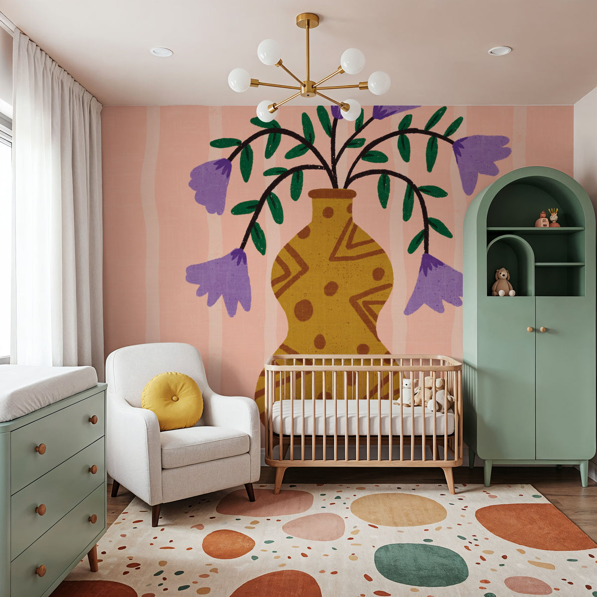 Still Blooms IV Mural Wallpaper - room preview 06