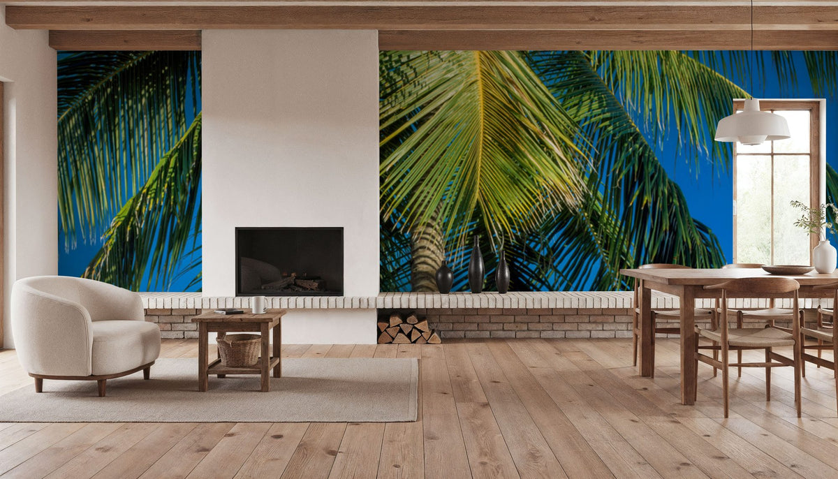 Azure Palms Vertical Mural Wallpaper - room preview 06
