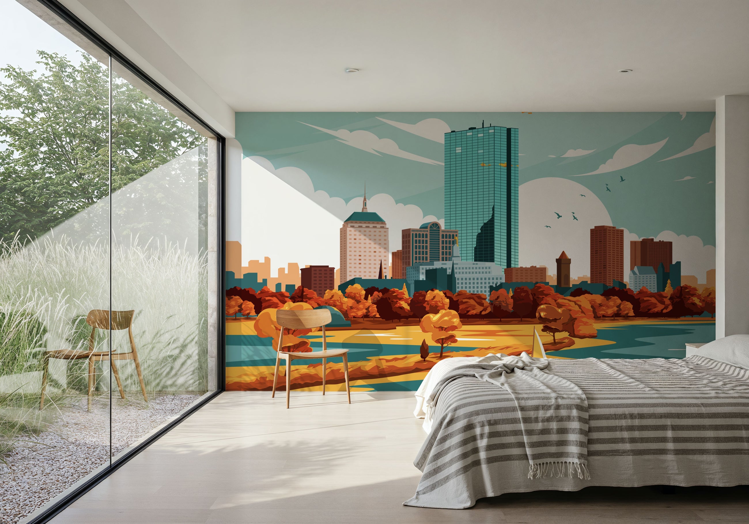 Travel Boston Mural Wallpaper