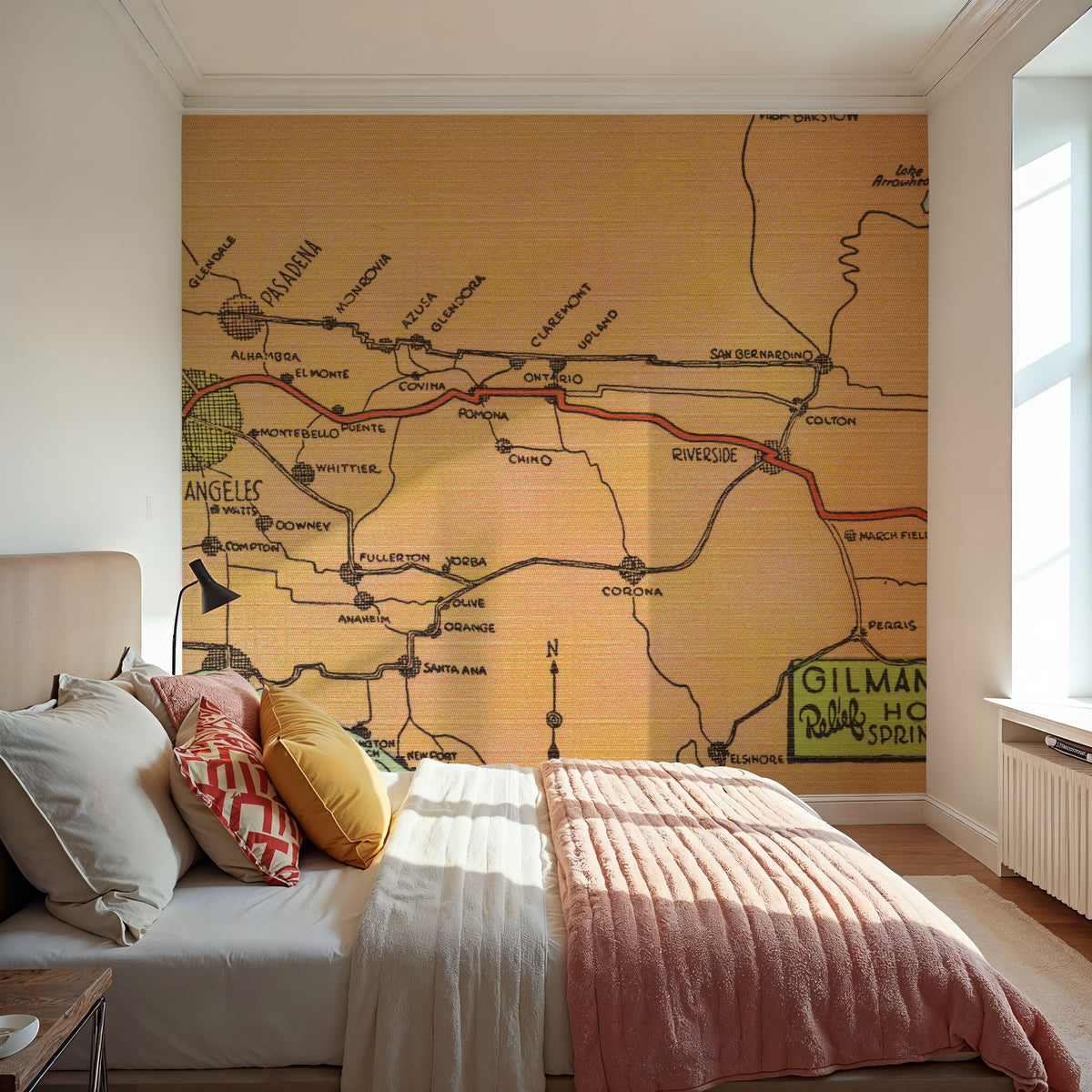Greetings From California Map Mural Wallpaper - room preview 06