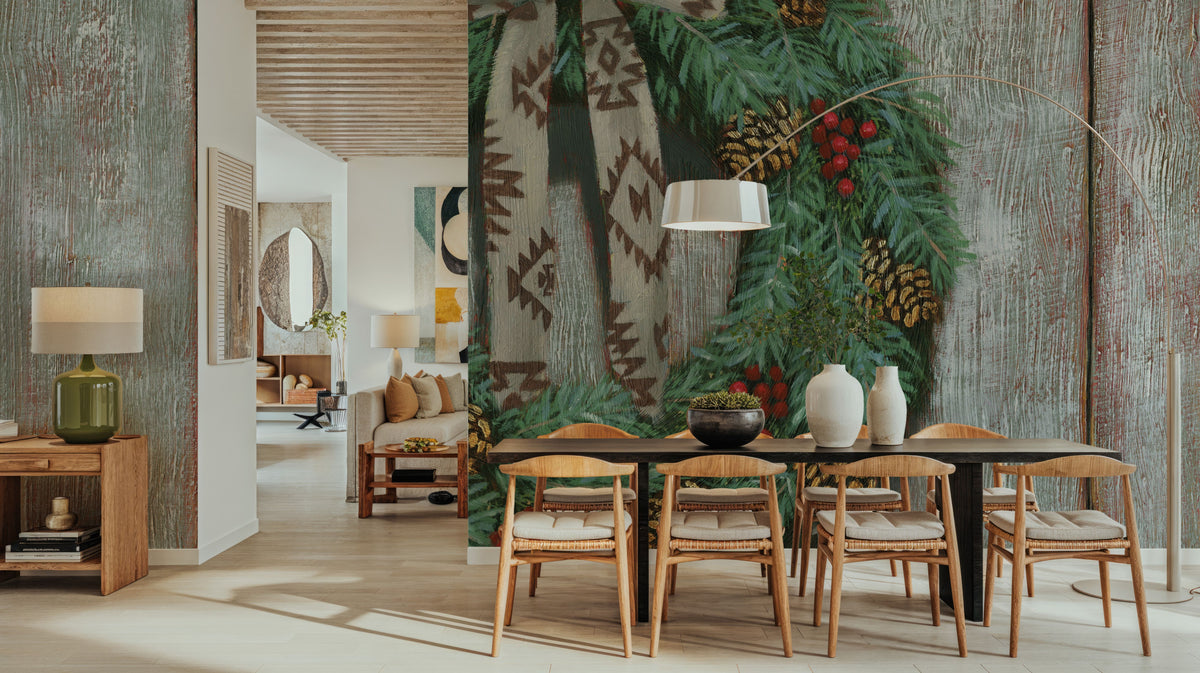 Western Christmas Mural Wallpaper - room preview 06