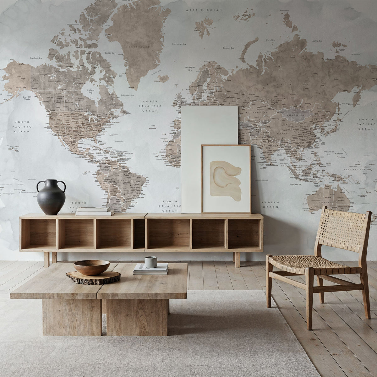 World Map Cities - Calista Mural Wallpaper - room preview 06