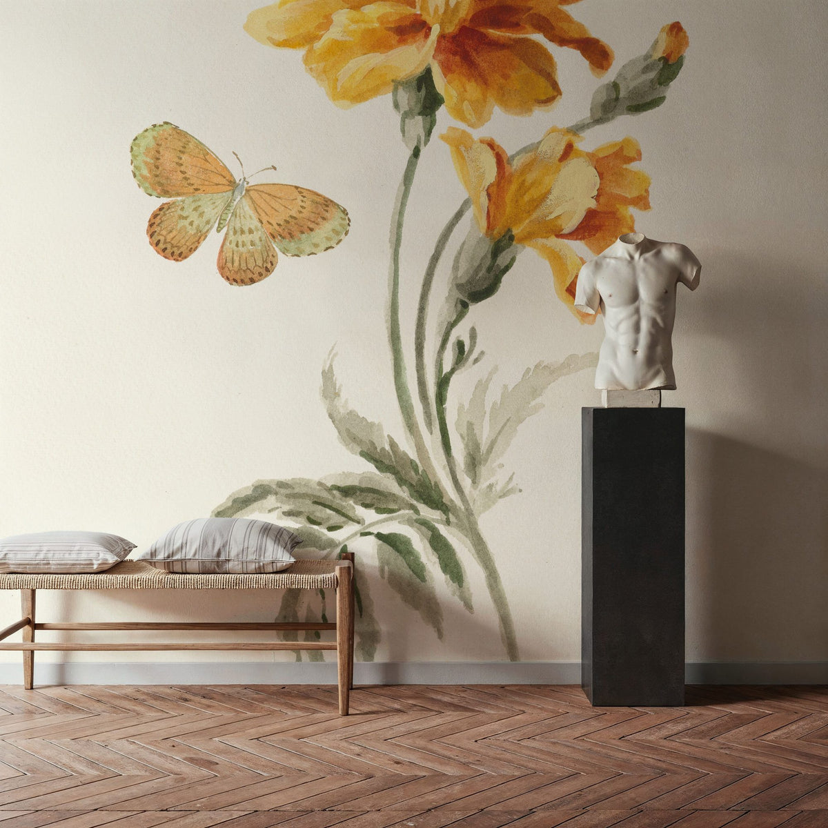 Autumn Marigold I Mural Wallpaper - room preview 06