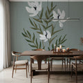 Pretty Little Flower IV Slate Blue Mural Wallpaper - room preview 06