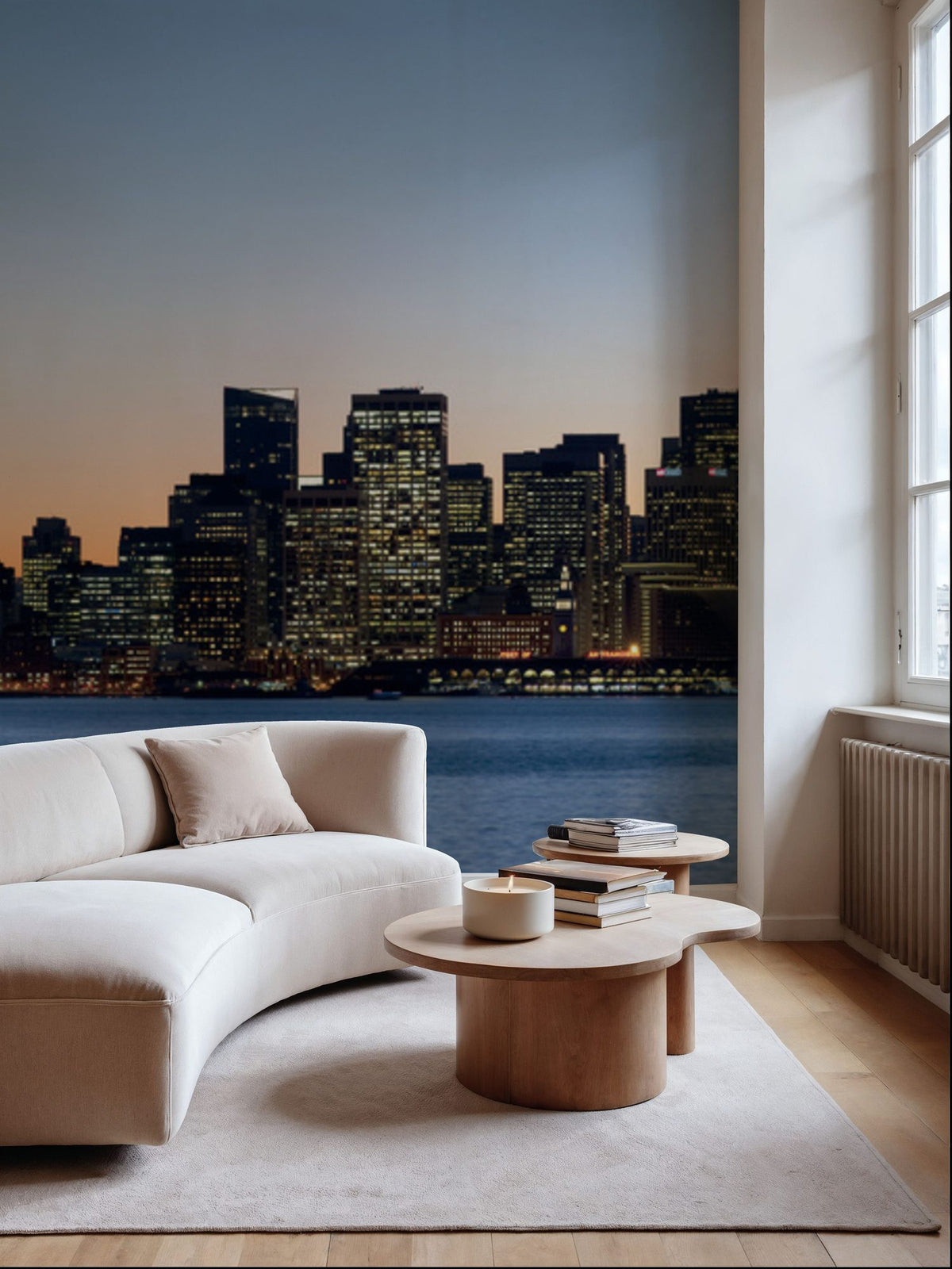 Twilight Harbor Bridge Mural Wallpaper - room preview 06