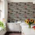 Under the Surface Gray Mural Wallpaper - room preview 06
