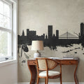 Liege Belgium Skyline Concrete Mural Wallpaper - room preview 06