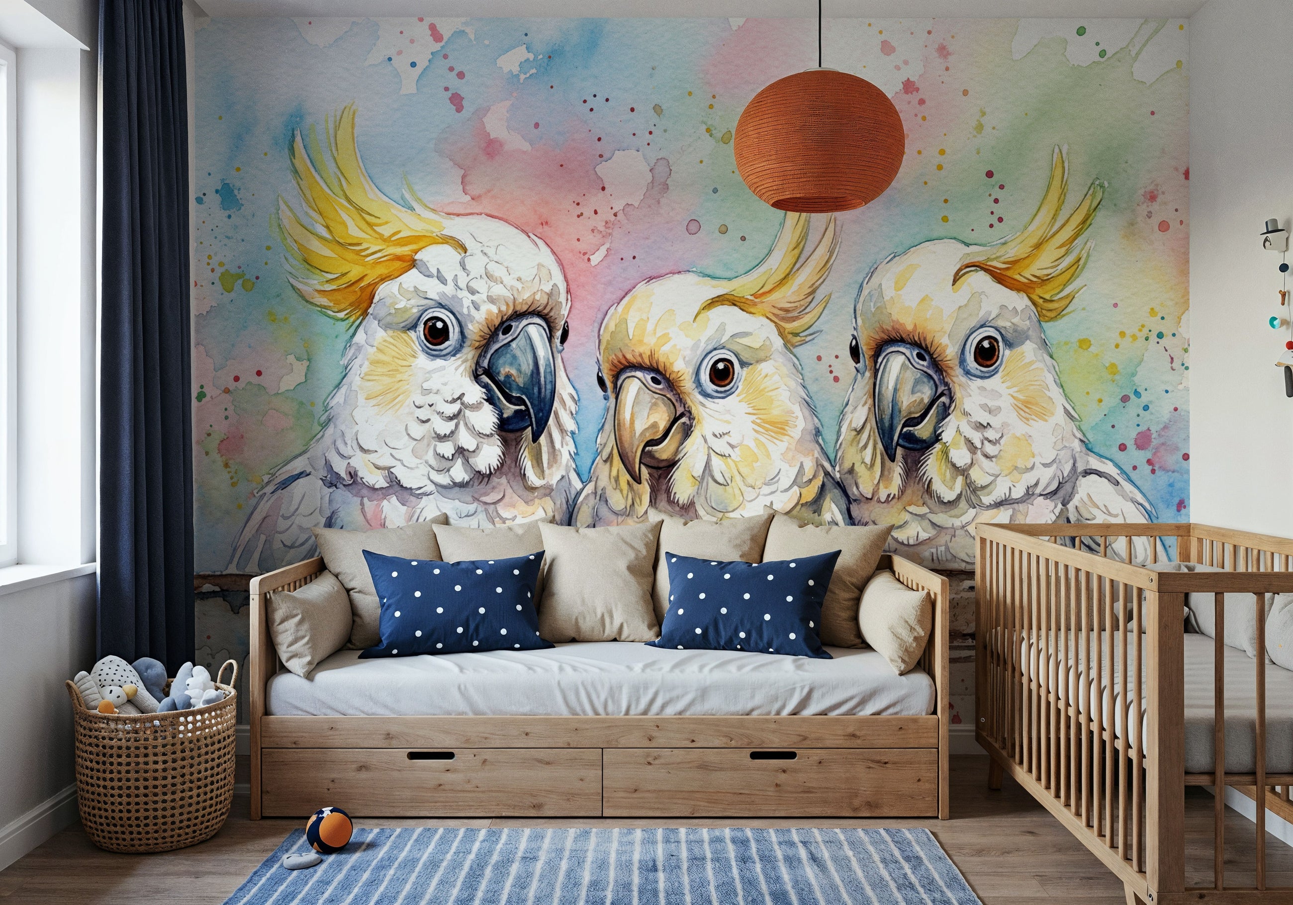 Cockatoos - Cute Baby Animals Series Mural Wallpaper