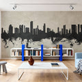 Honolulu Hawaii Skyline Concrete Mural Wallpaper - room preview 06
