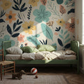 Flowery Swirls Mural Wallpaper - room preview 06