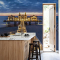 Sellin Pier At Night Panorama Mural Wallpaper - room preview 06