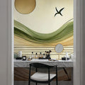 Serenity Sunset View in Art Deco Mural Wallpaper - room preview 06