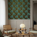 Elephant Ear Tree, Turqouise Small Mural Wallpaper - room preview 06