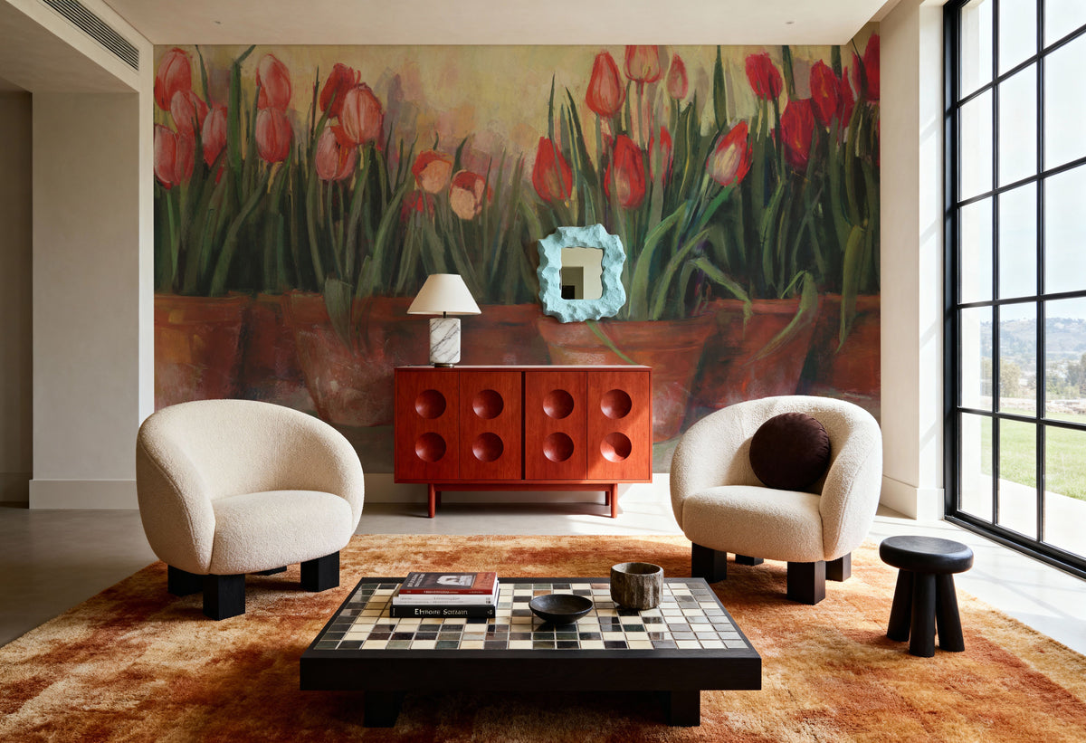 Pattys Tulips Mural Wallpaper - room preview 06