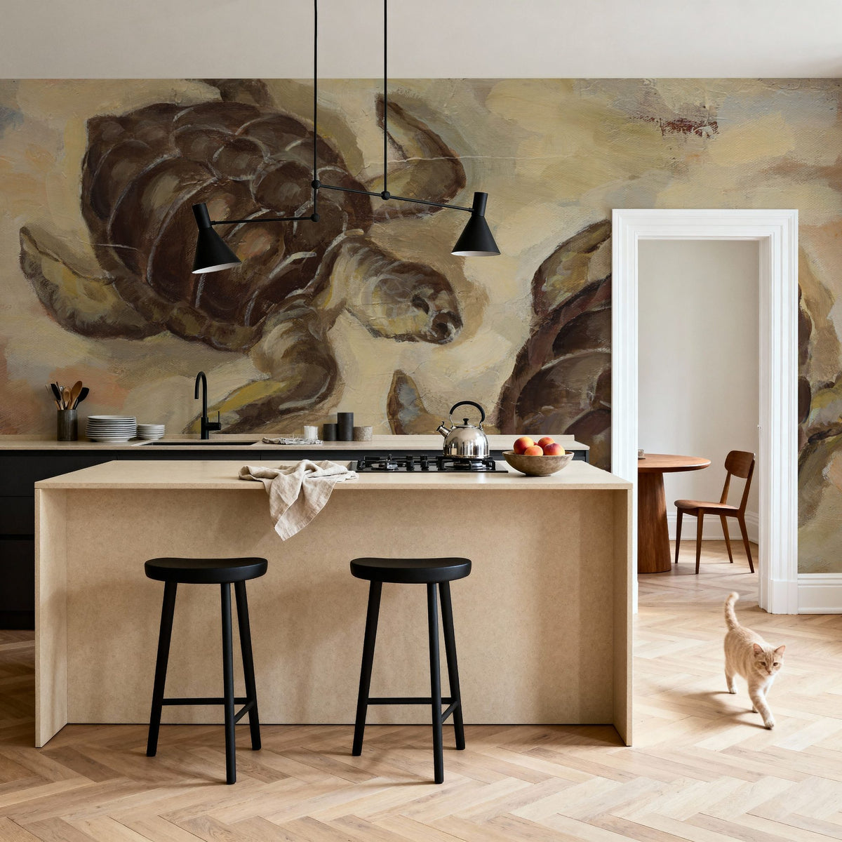 Sea Turtles on the Sand Mural Wallpaper - room preview 06