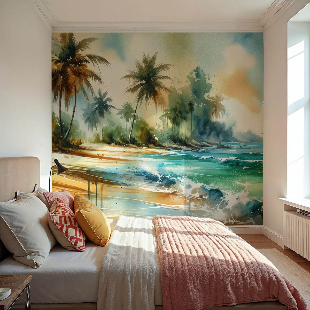 Exotic Tropical Sunny Beach Mural Wallpaper - room preview 06