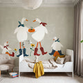 Ducks in the Pumpkin Patch VI Mural Wallpaper - room preview 06