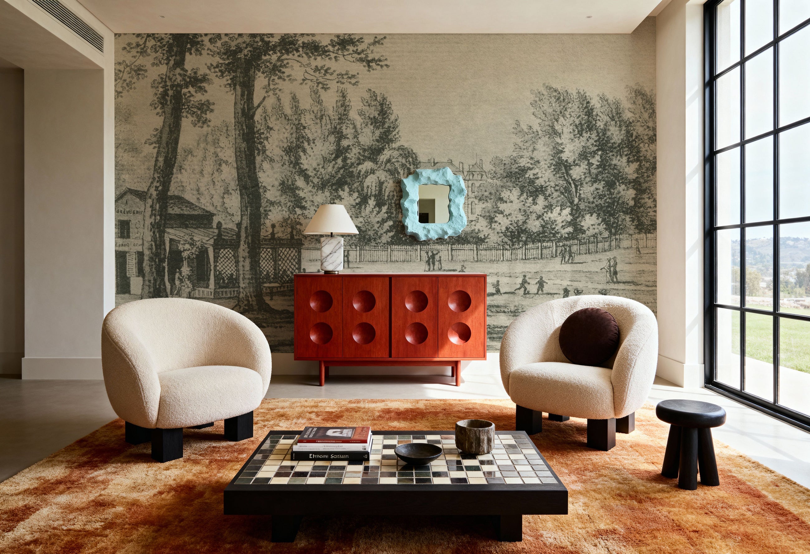 Vintage Paris Postcard Mural Wallpaper