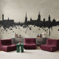 Stockholm Skyline Concrete Mural Wallpaper - room preview 06