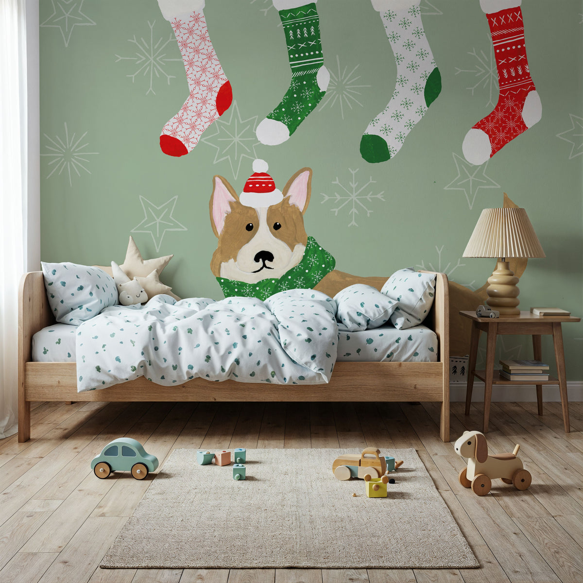 Puppy It's Cold Outside III Mural Wallpaper - room preview 06