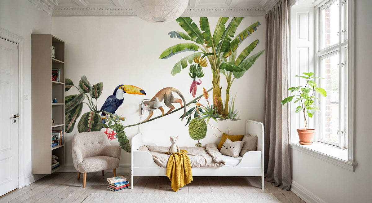 Monkey's Balance Act Mural Wallpaper - room preview 06