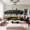 Washington DC Skyline Concrete Mural Wallpaper - room preview 06