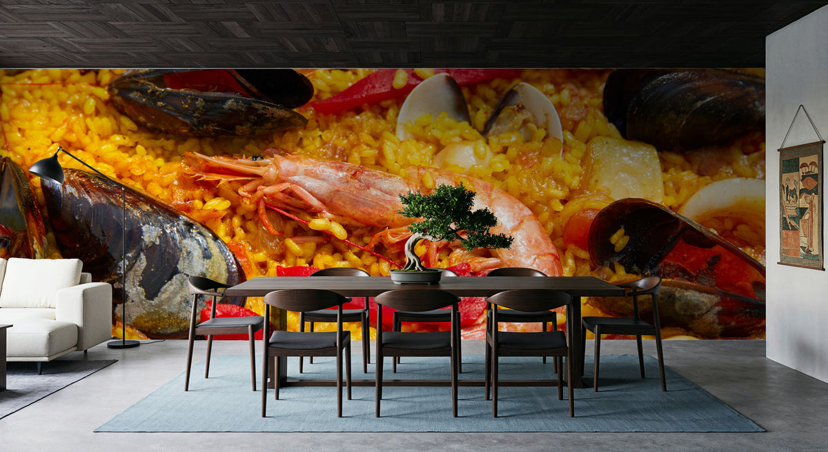 Spanish Seafood Paella Mural Wallpaper - room preview 06