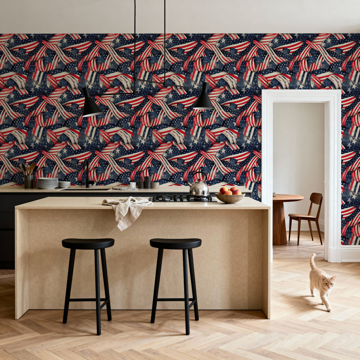 Stars & Stripes Mural Wallpaper - room preview 06