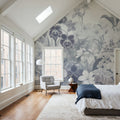 The Tenderness of Orchids, Ice Blue Mural Wallpaper - room preview 06