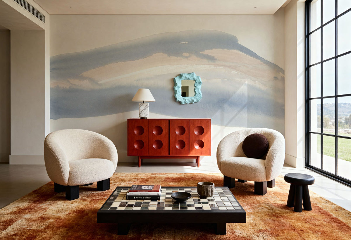 Coastal Wave Abstract Mural Wallpaper - room preview 06