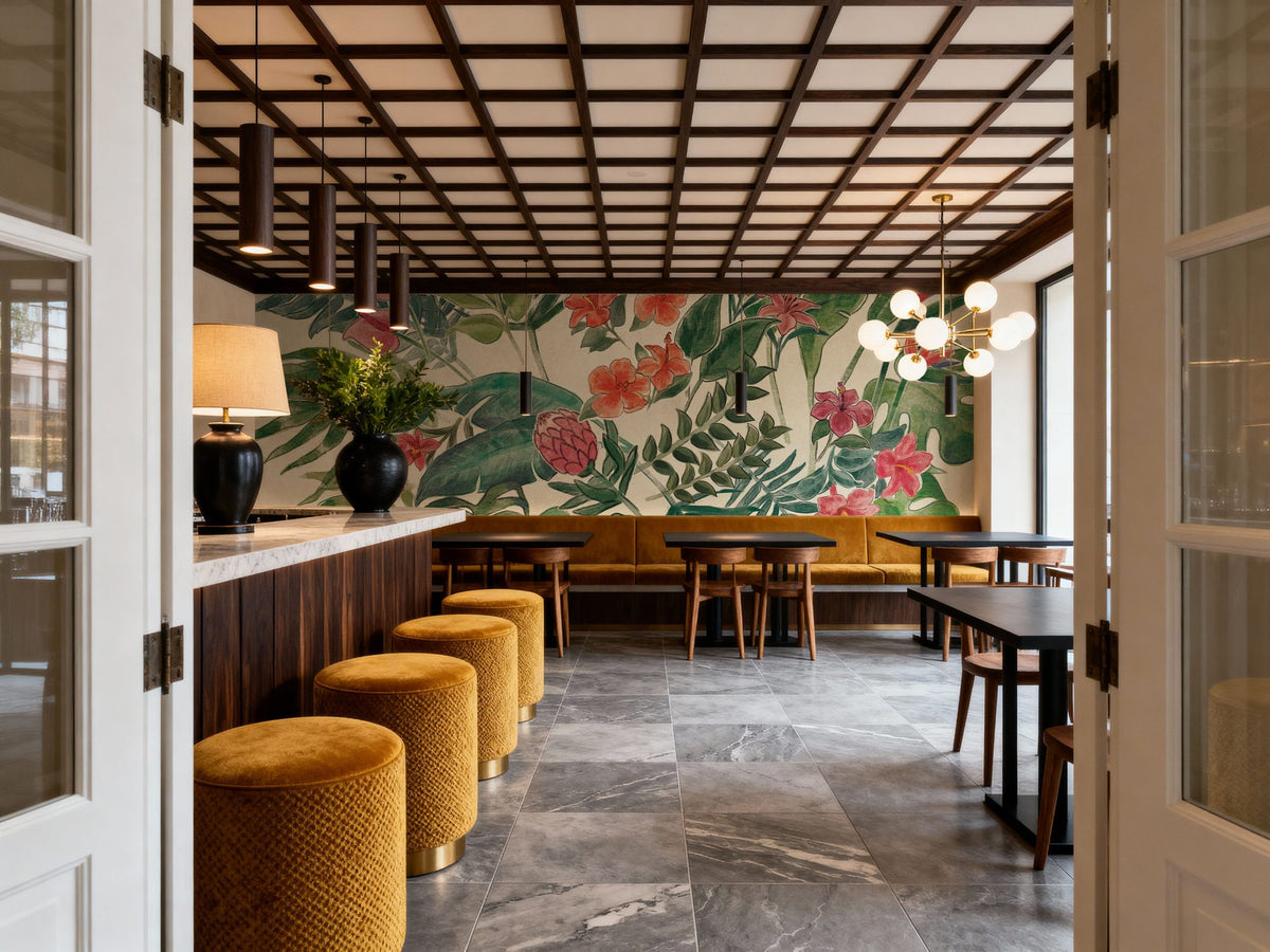 Jungle Vibes VI Leaves Mural Wallpaper - room preview 06