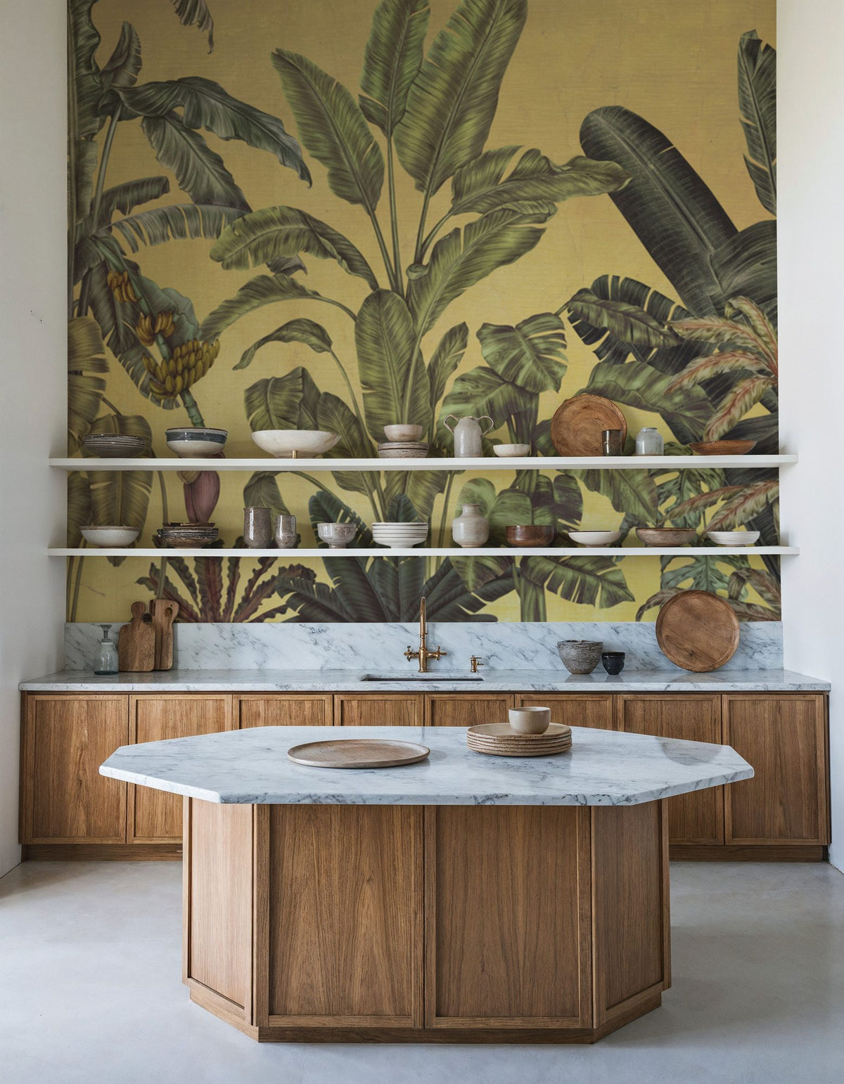 Madagascar Foliage, Yellow Mural Wallpaper - room preview 06