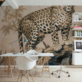 Cheetahs Exotic Jungle Monochrome Mural Wallpaper - room preview 06